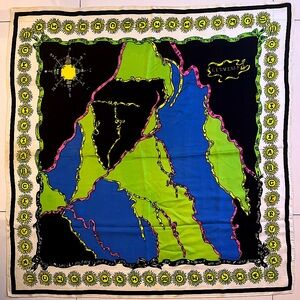 Vintage Emilio Pucci Silk Print Map Scarf